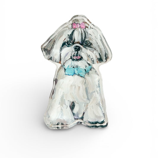"Shih Tzu With Hair bow" acrylic