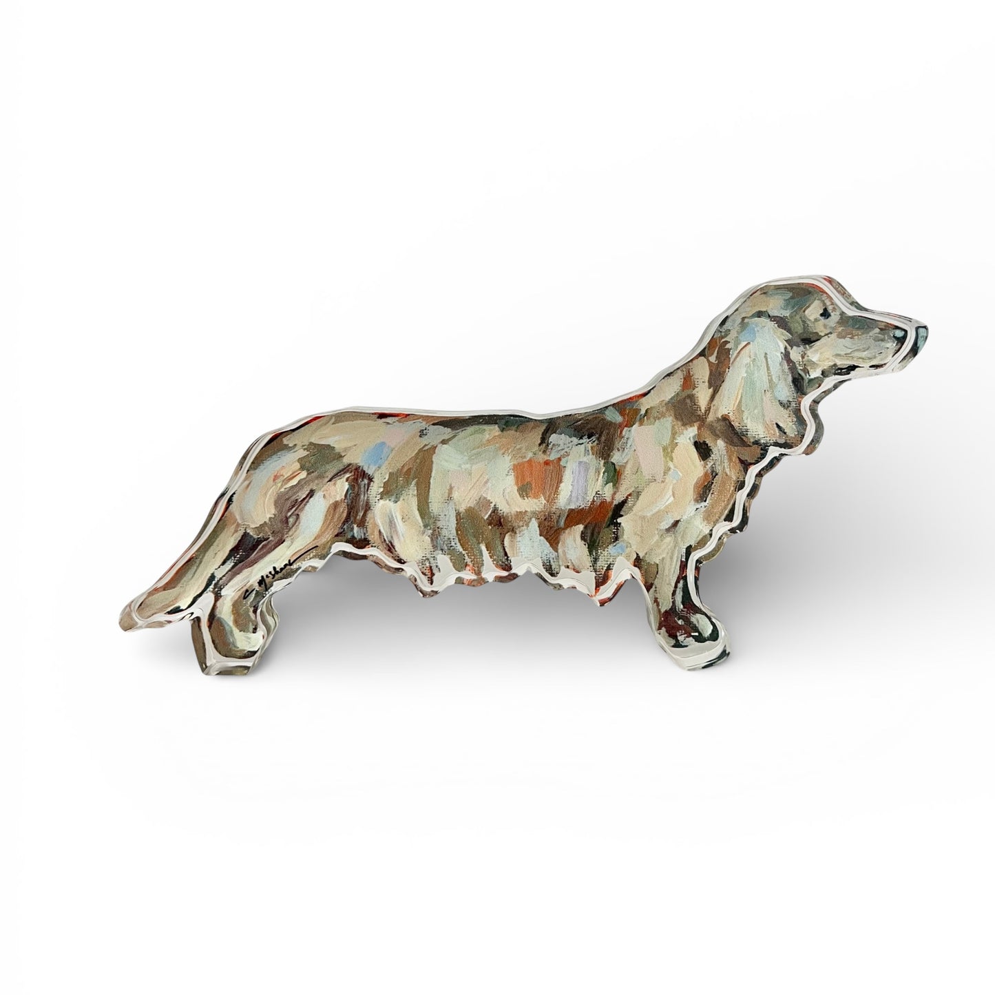 "Dachshund Blonde Long-haired" acrylic