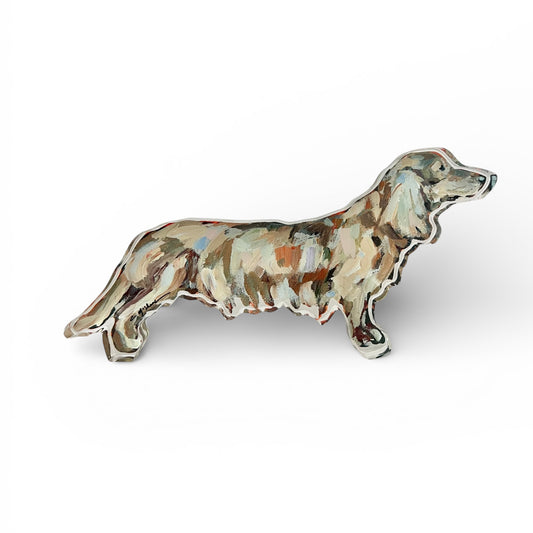 "Dachshund Blonde Long-haired" acrylic