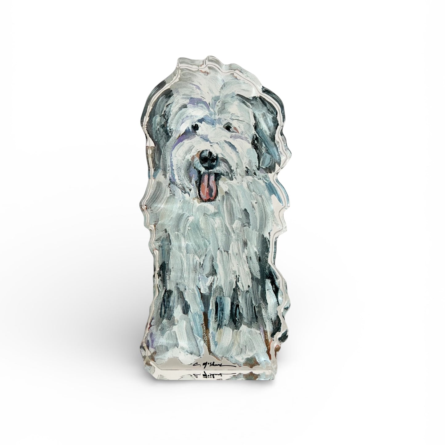 "Old English Sheepdog Gray & White" acrylic