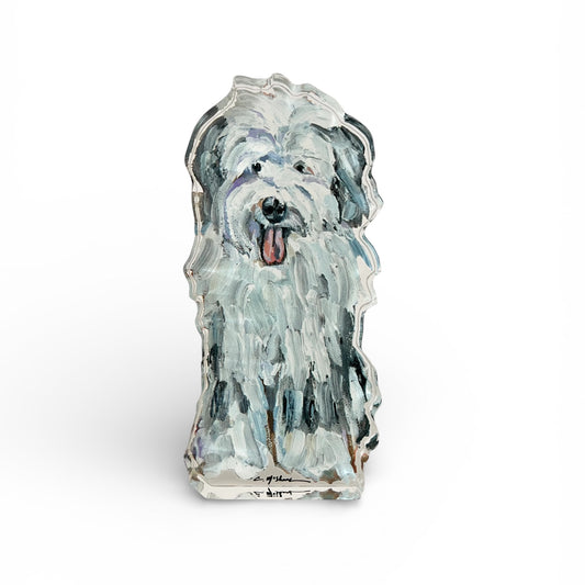 "Old English Sheepdog Gray & White" acrylic