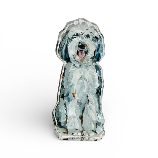 "Doodle Gray & White" acrylic