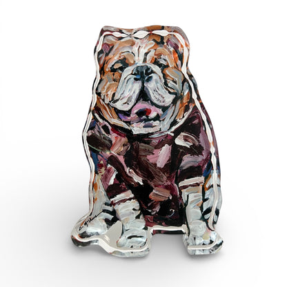 "Bulldog Maroon" acrylic