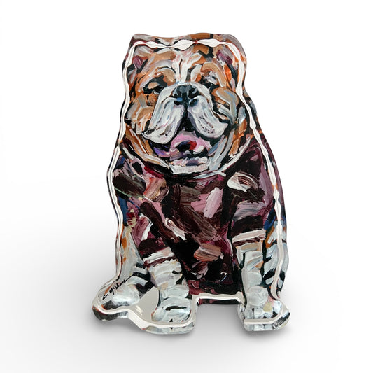 "Bulldog Maroon" acrylic
