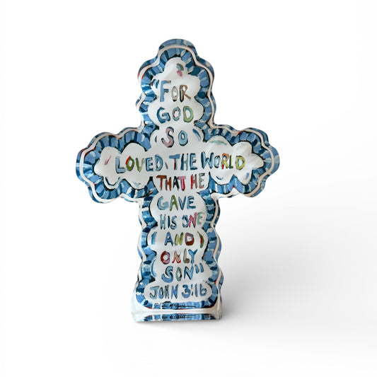 "He Saved Cross" acrylic