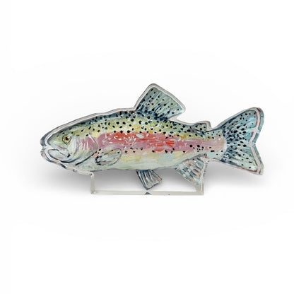"Chasing Rainbows" trout acrylic