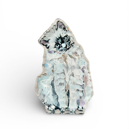 "Ragdoll White Cat" acrylic