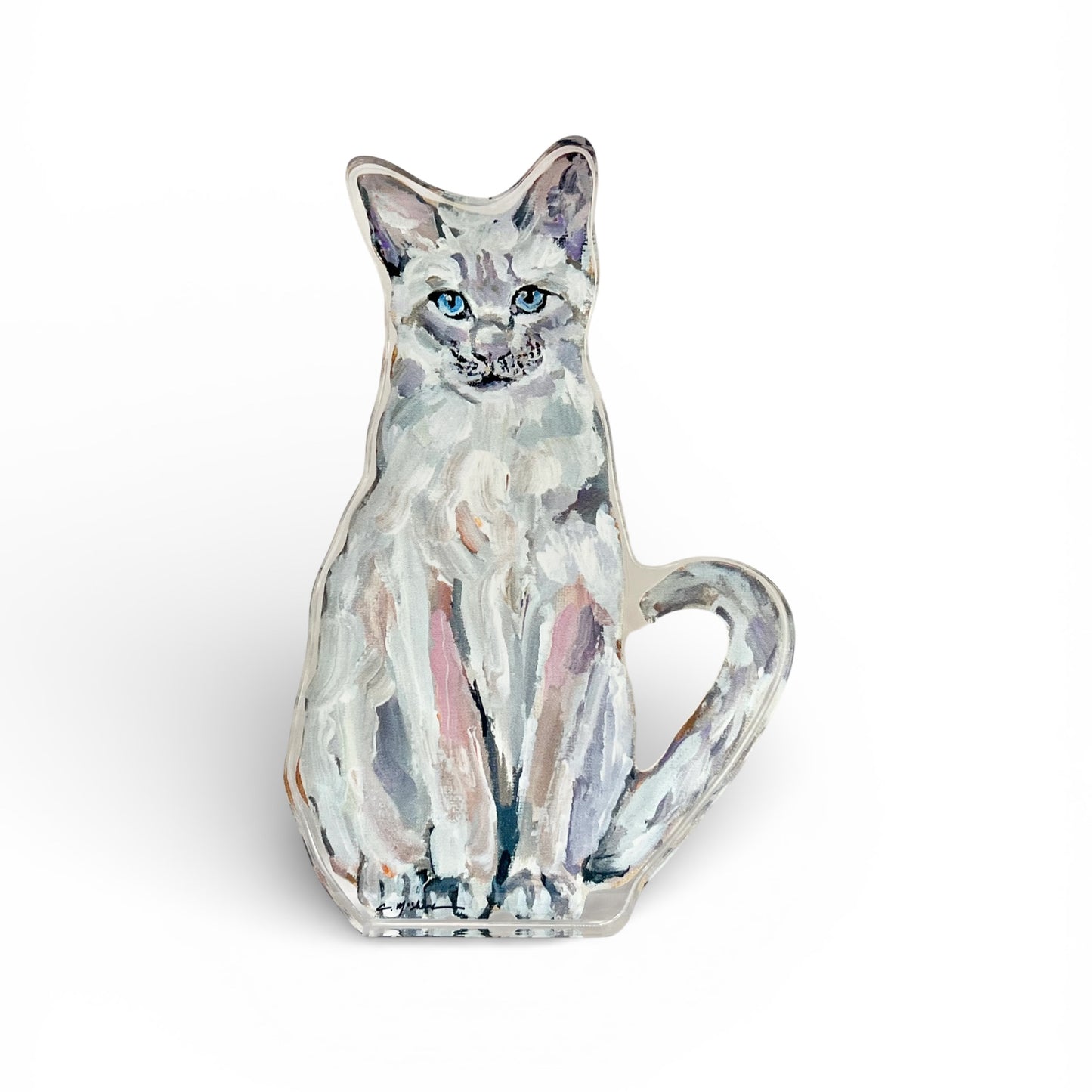 "Siamese White Cat" acrylic