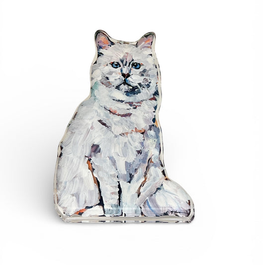 'White Long Hair Cat" acrylic