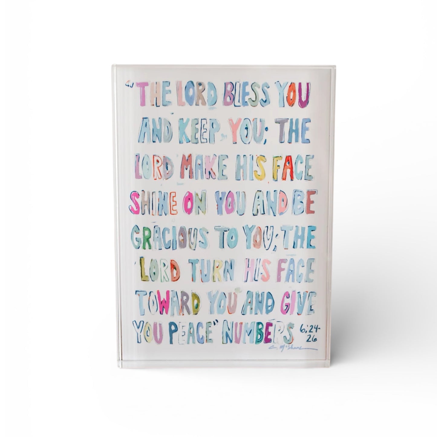 "Numbers" acrylic block