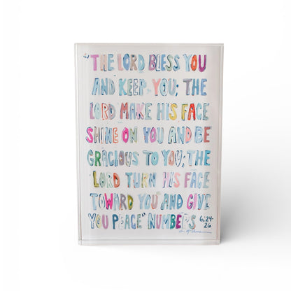 "Numbers" acrylic block