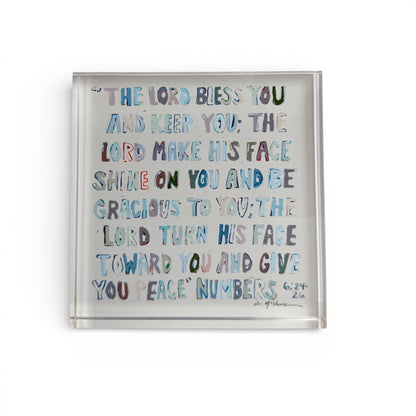 "Numbers Neutral" acrylic block