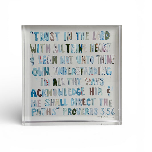 "Proverbs Neutral" acrylic block