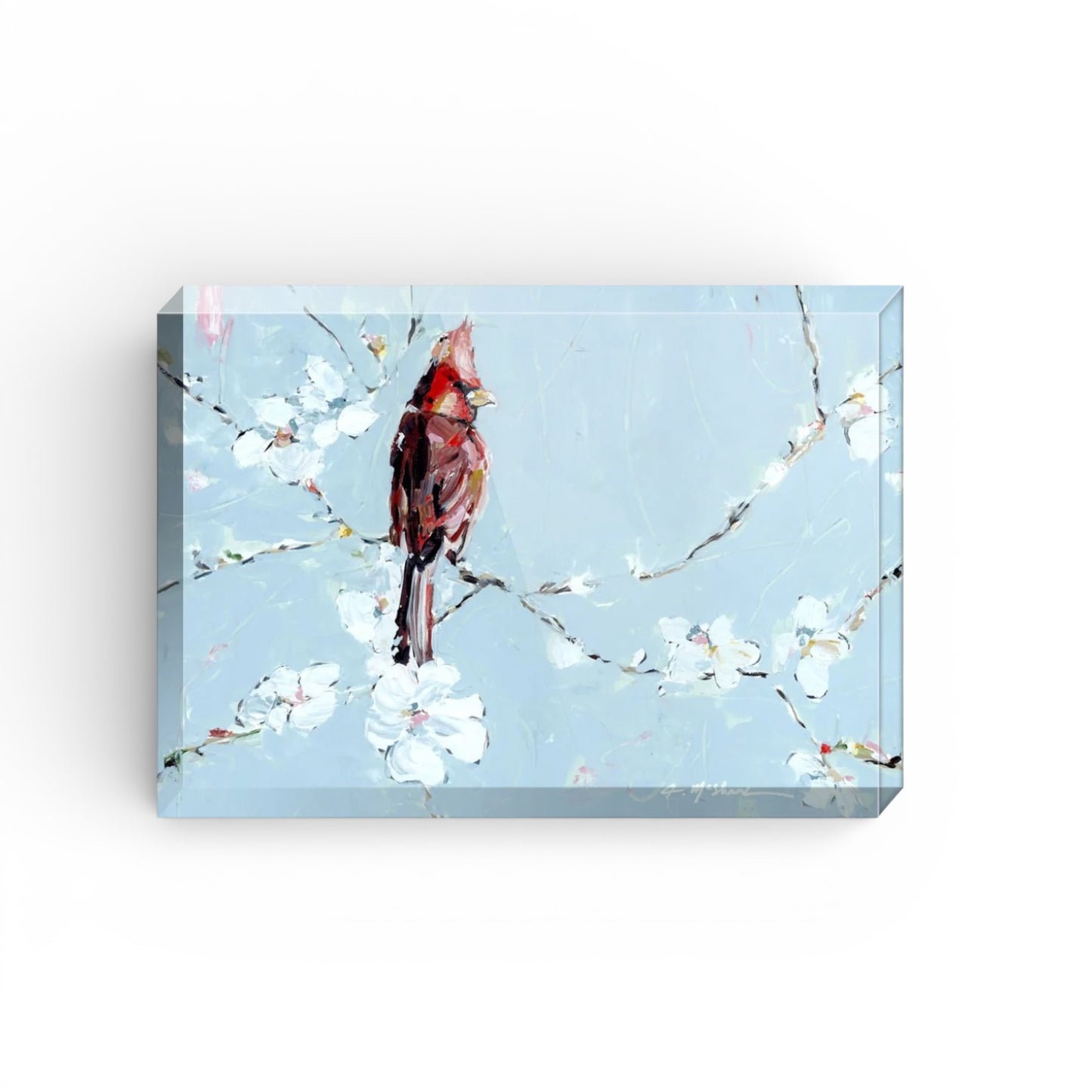"Always With You" cardinal acrylic block