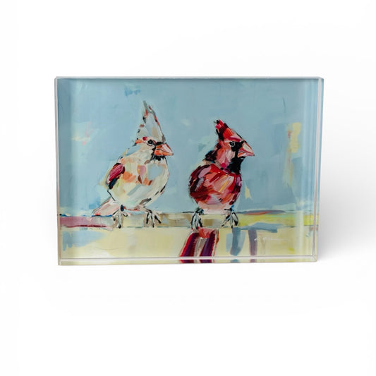 "Always Together" cardinals acrylic block