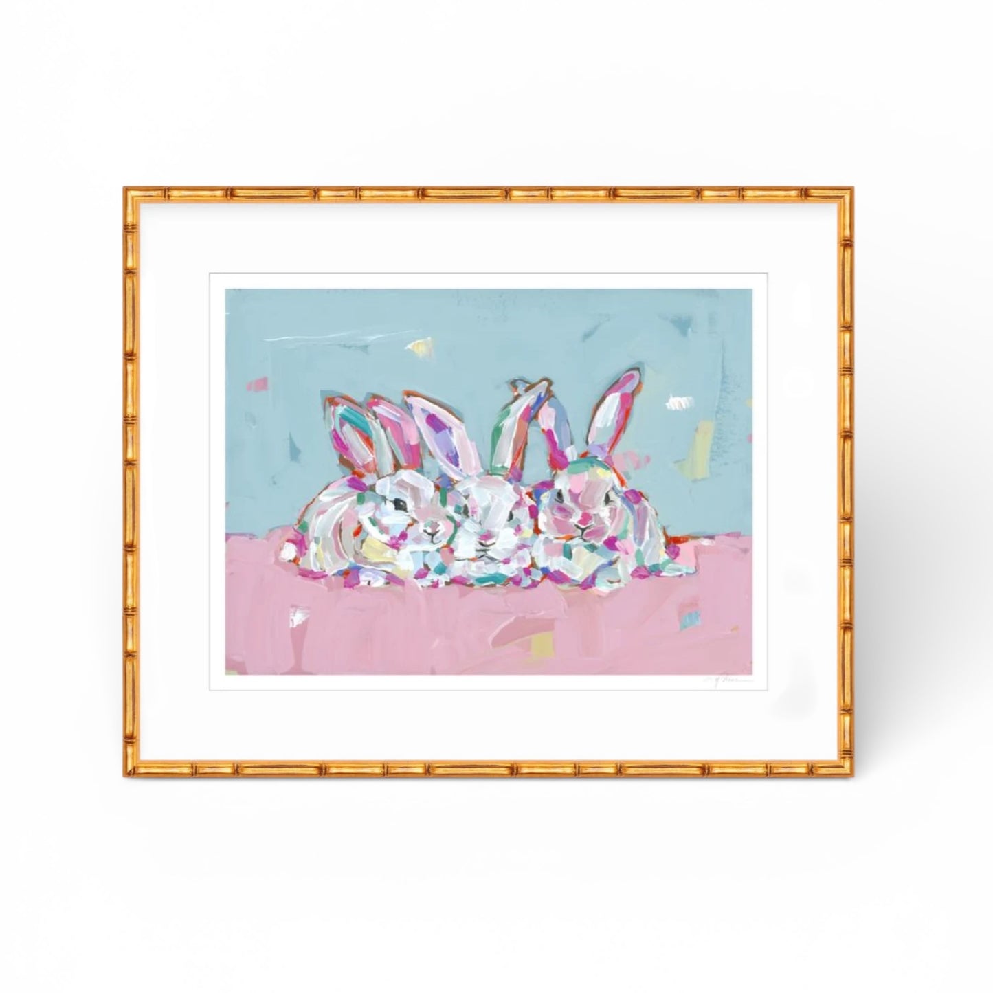"Hip Hap Hop" bunnies on paper