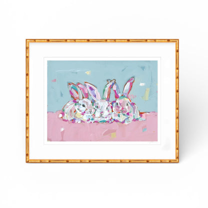 "Hip Hap Hop" bunnies on paper