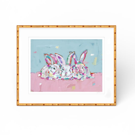 "Hip Hap Hop" bunnies on paper