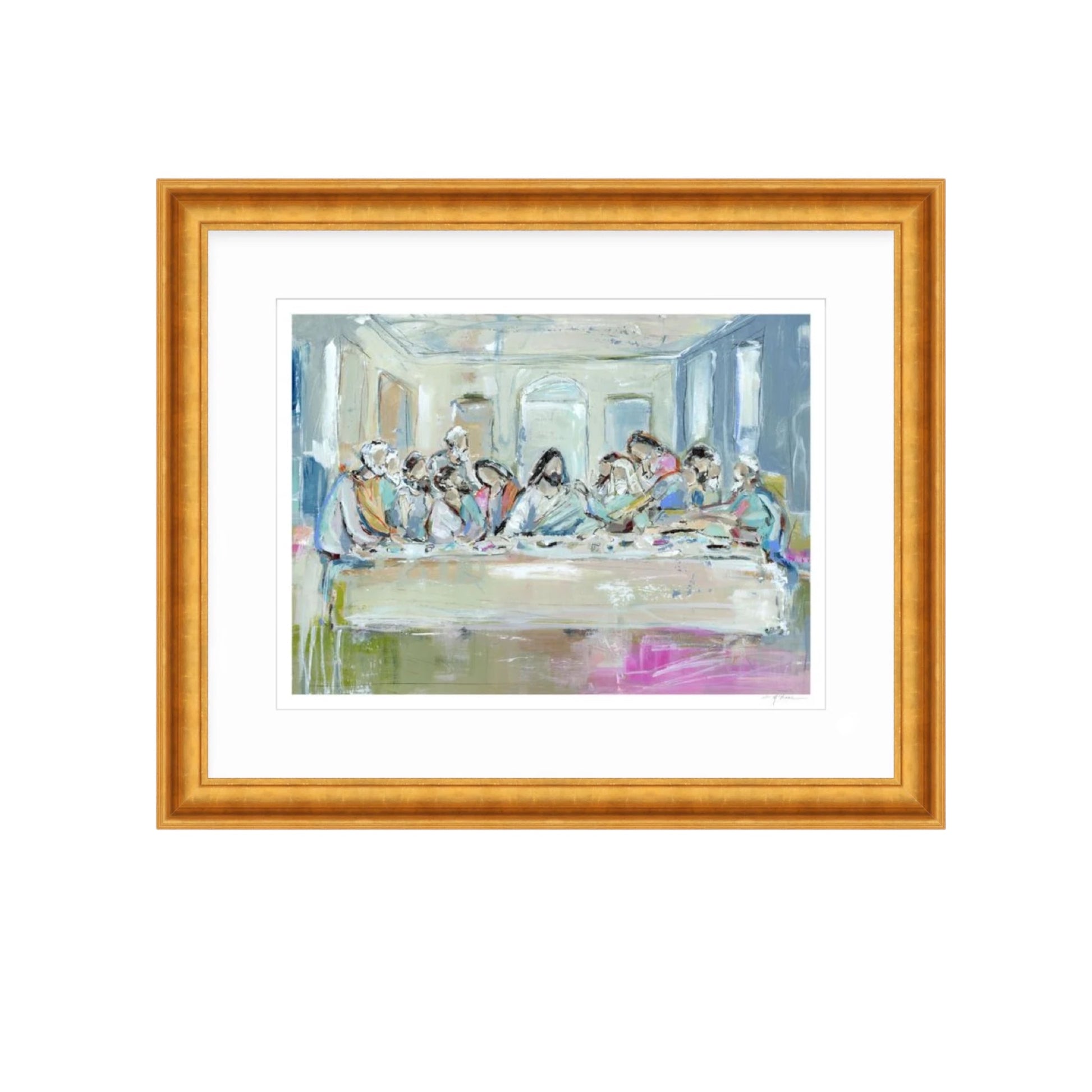 Framed Legacy Meal Last Supper fine art print featuring original Christian artwork by Chelsea McShane.