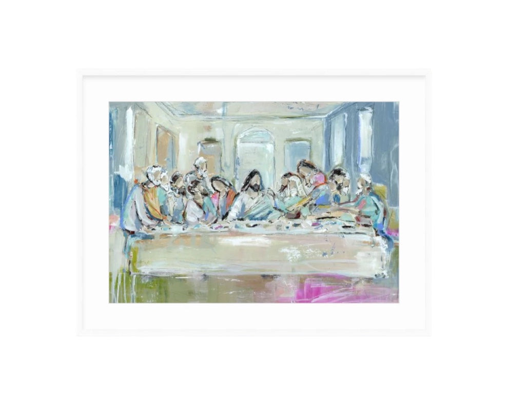 Framed Legacy Meal Last Supper fine art print featuring original Christian artwork by Chelsea McShane.