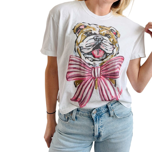 "Bulldog Maroon/Pink" Comfort Color Art-T-shirt