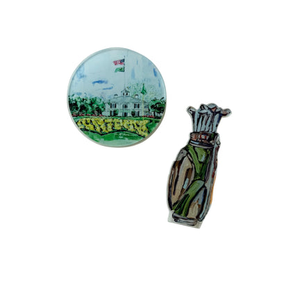 Golfing Acrylic Magnet | Interchangeable Tabletop & Refrigerator Magnet