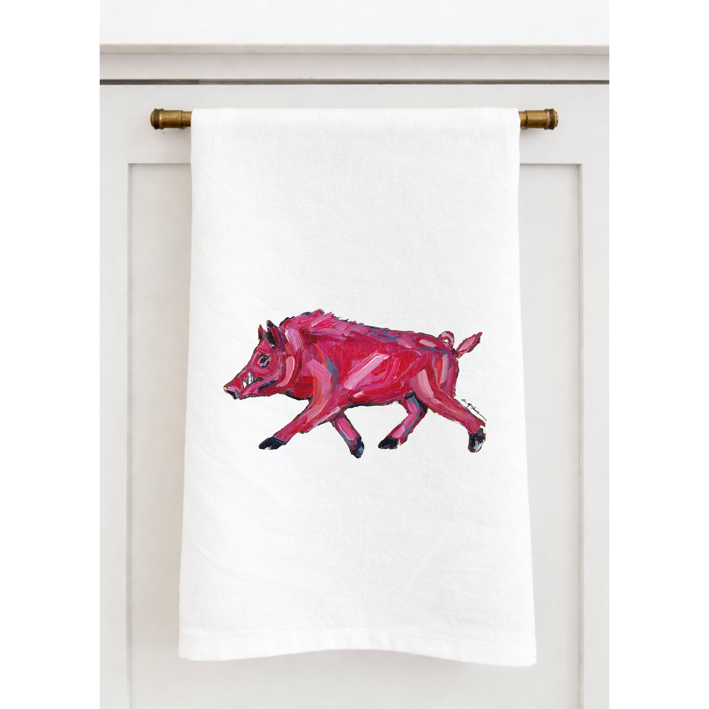 "Pinky Pig" Tea Towel