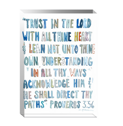 "Proverbs 3: 5-6" acrylic blocks WHOLESALE