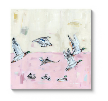 "Taking Off" pinks on canvas