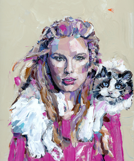 "Taylor Swift & Cat" on paper