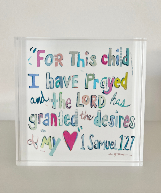 "1 Samuel 1:27 Pink" acrylic WHOLESALE