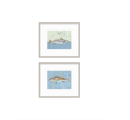 Rod & Reel Mallard and Fish Fine Art Print