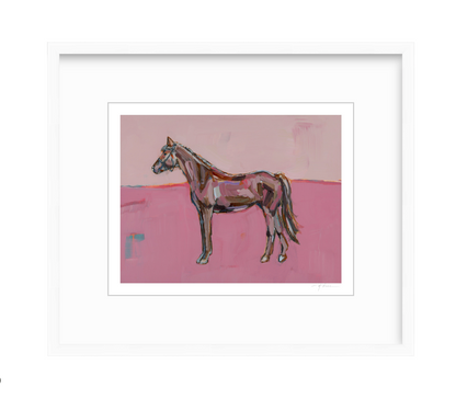 Pink Horse fine art print featuring original colorful horse artwork by Chelsea McShane.