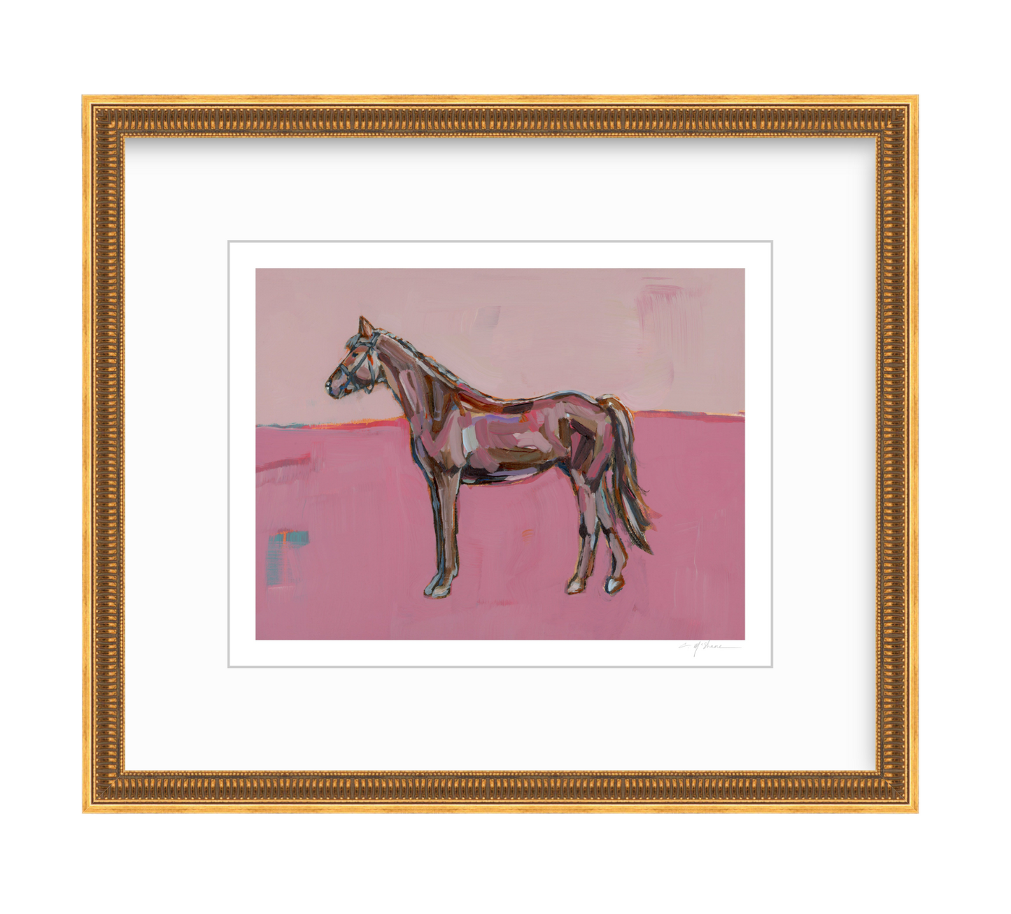 "Rose in the Dust" horse on paper