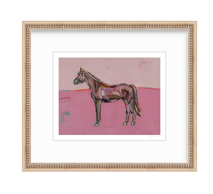 Pink Horse fine art print featuring original colorful horse artwork by Chelsea McShane.
