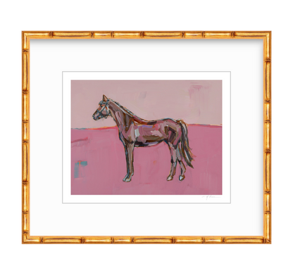 Pink Horse fine art print featuring original colorful horse artwork by Chelsea McShane.