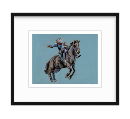 Rodeo Cowboy fine art print featuring original Western cowboy artwork by Chelsea McShane.