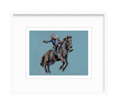 Rodeo Cowboy fine art print featuring original Western cowboy artwork by Chelsea McShane.