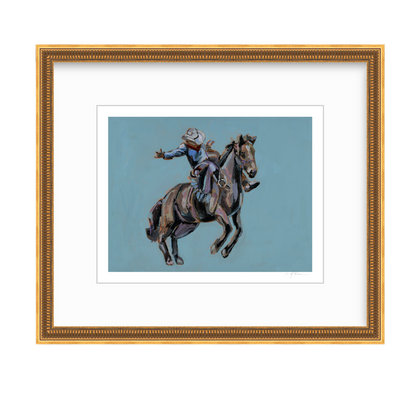 Rodeo Cowboy fine art print featuring original Western cowboy artwork by Chelsea McShane.