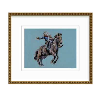 Rodeo Cowboy fine art print featuring original Western cowboy artwork by Chelsea McShane.