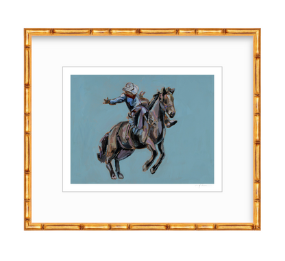 Rodeo Cowboy fine art print featuring original Western cowboy artwork by Chelsea McShane.