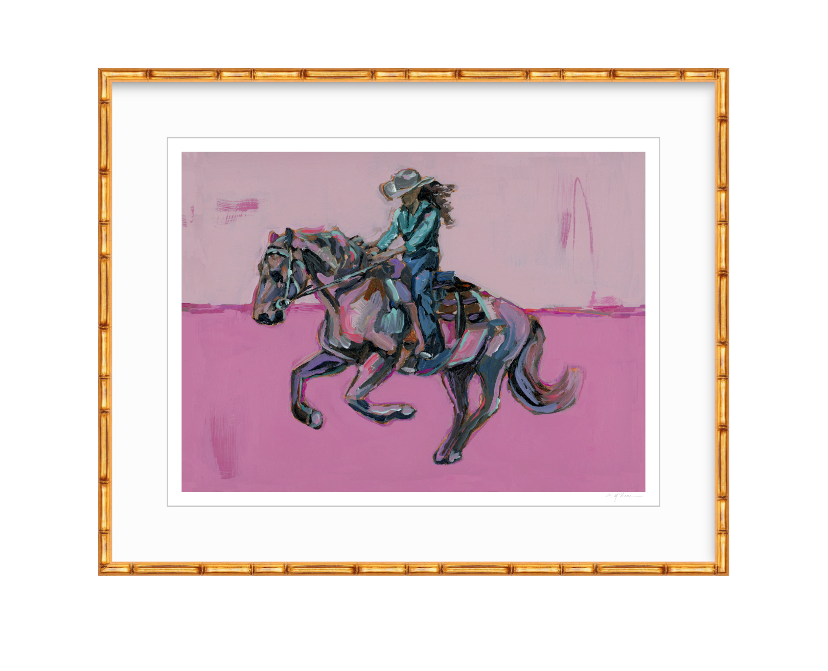 Cowgirl Soul fine art print featuring original cowgirl on horseback artwork by Chelsea McShane.