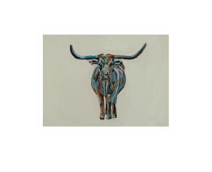 Longhorn fine art print featuring original Western artwork by Chelsea McShane.