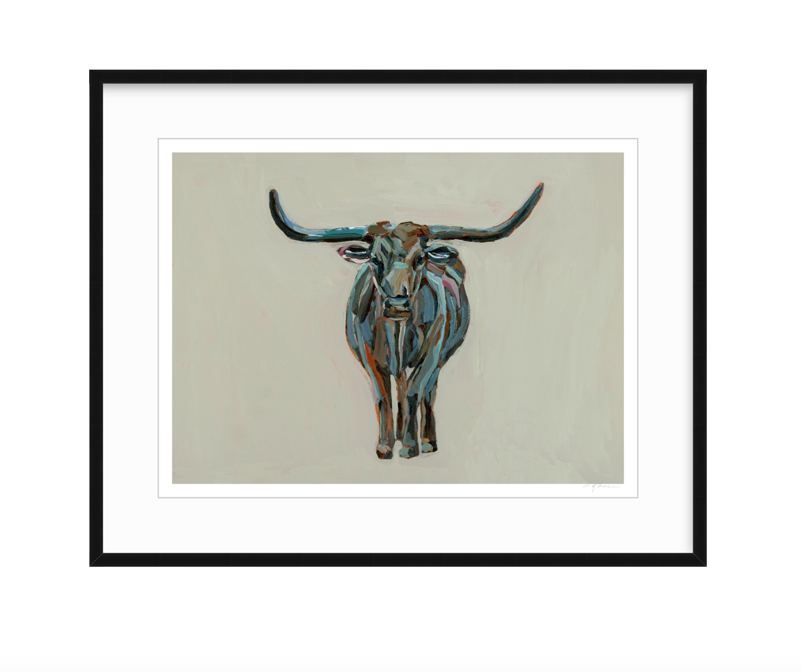 Longhorn fine art print featuring original Western artwork by Chelsea McShane.
