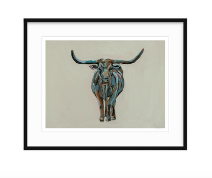 Longhorn fine art print featuring original Western artwork by Chelsea McShane.