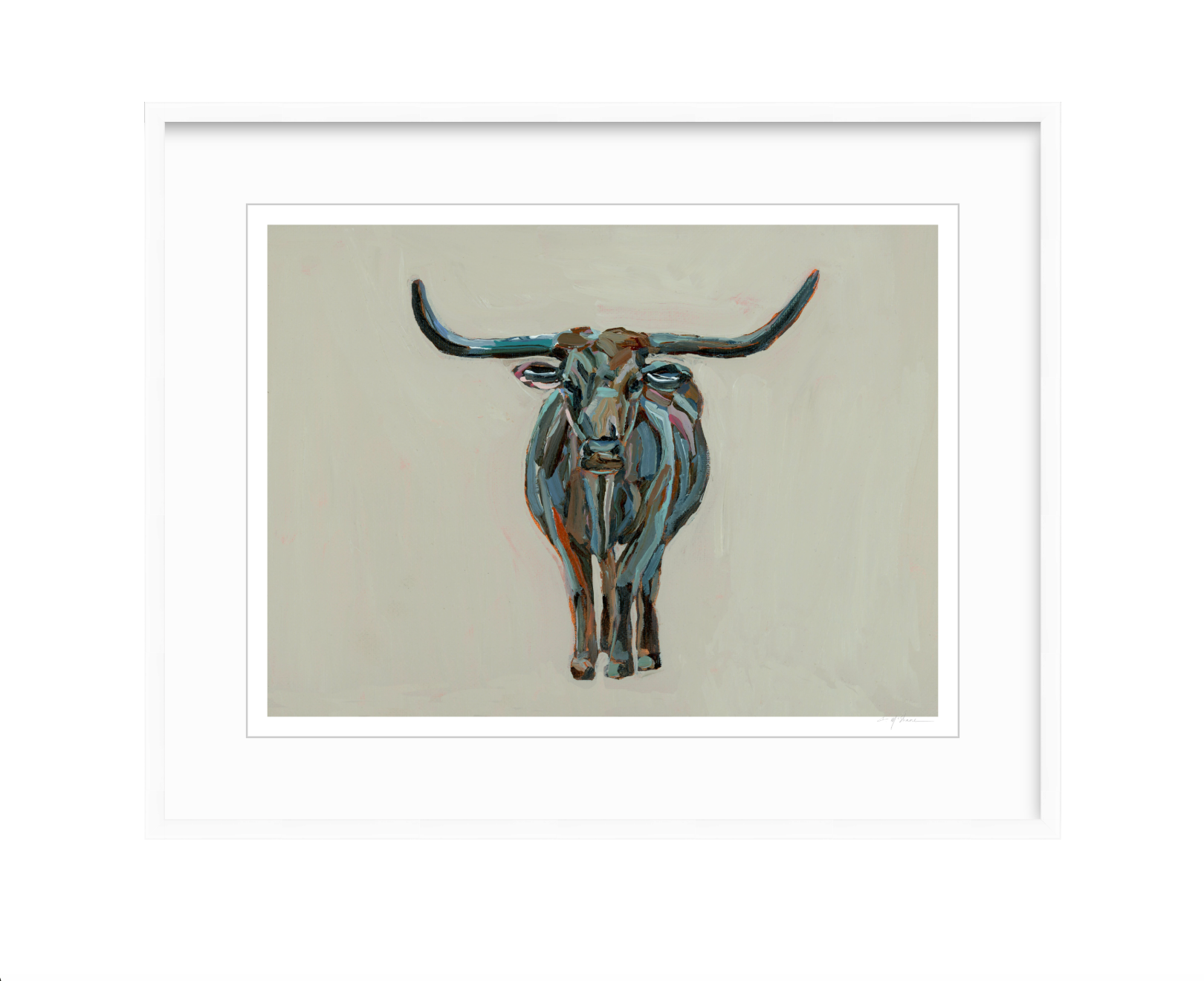 Longhorn fine art print featuring original Western artwork by Chelsea McShane.