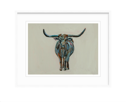 Longhorn fine art print featuring original Western artwork by Chelsea McShane.