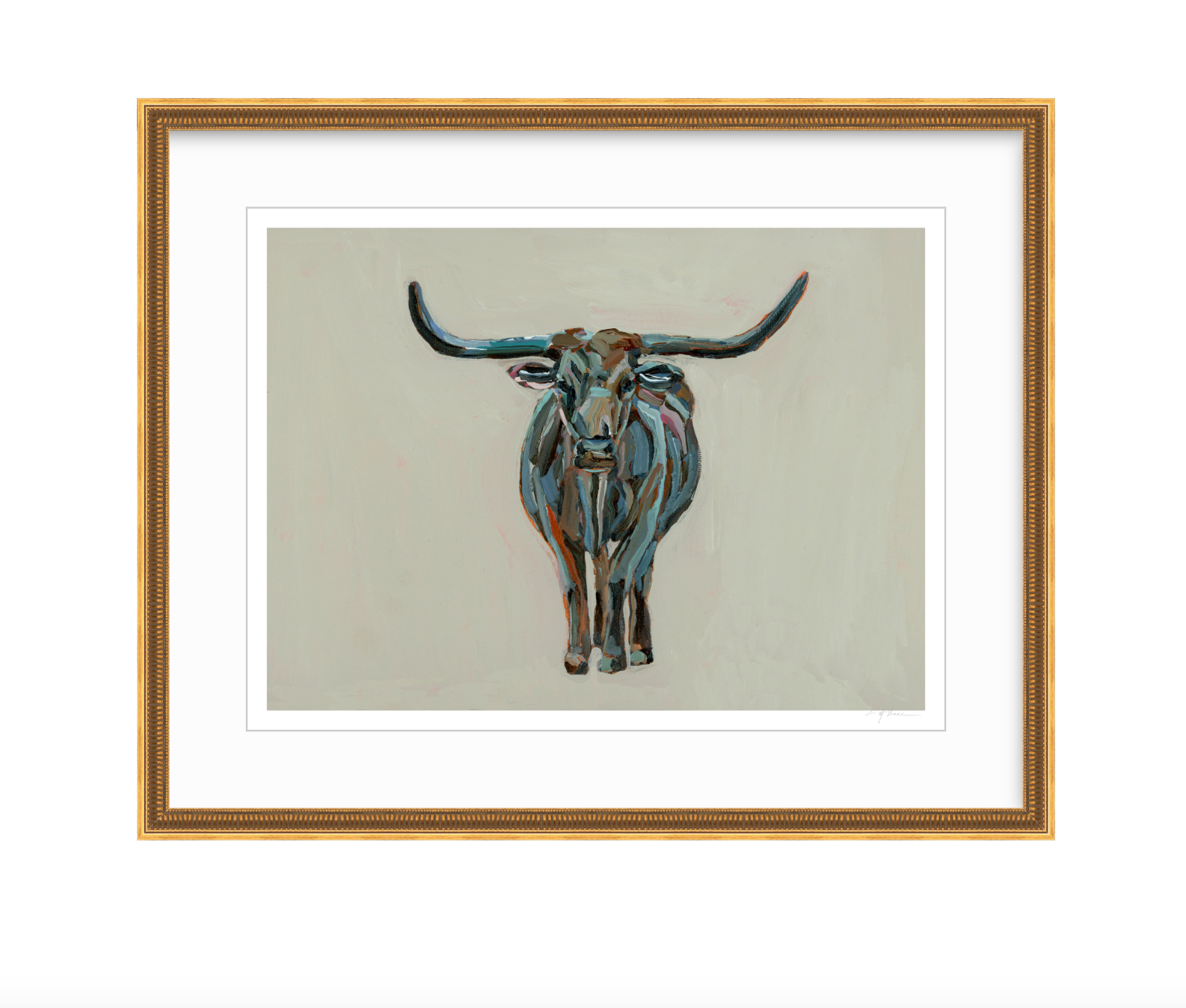Longhorn fine art print featuring original Western artwork by Chelsea McShane.