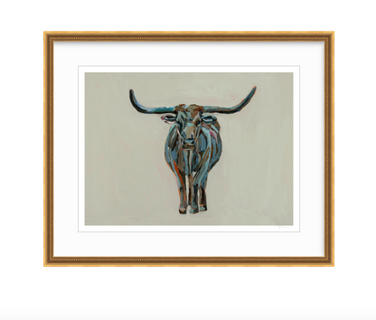 Longhorn fine art print featuring original Western artwork by Chelsea McShane.