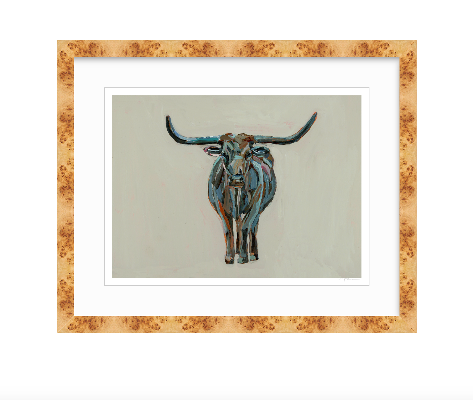 Longhorn fine art print featuring original Western artwork by Chelsea McShane.